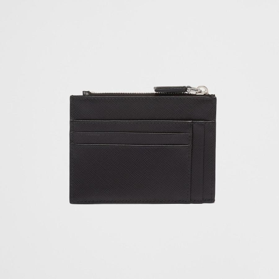 プラダ PRADA 2026春夏 メンズ サフィアーノトライアングル カードケース【ブラック 】【送料無料】【正規品】の画像