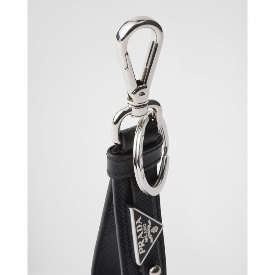 プラダ PRADA 2026春夏 メンズ サフィアーノレザー キーリング【ブラック 】【送料無料】【正規品】の画像