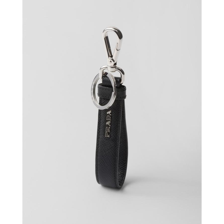 プラダ PRADA 2026春夏 メンズ サフィアーノレザー キーリング【ブラック 】【送料無料】【正規品】の画像
