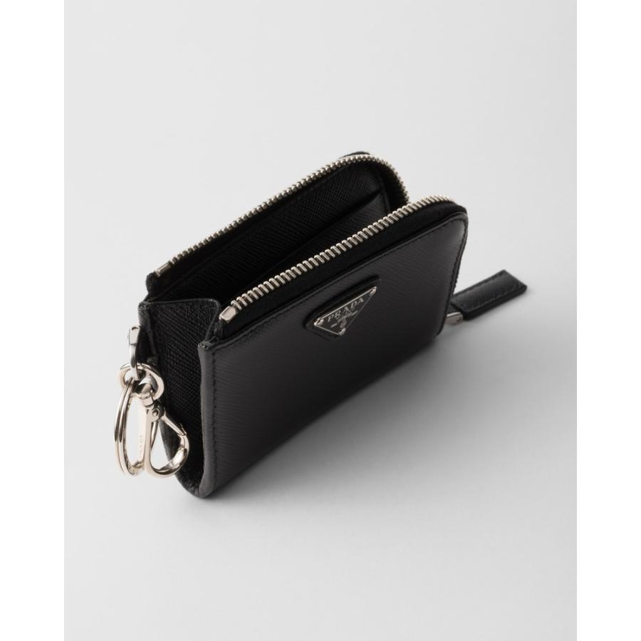 プラダ PRADA 2026春夏 メンズ サフィアーノレザー キーリング【ブラック 】【送料無料】【正規品】の画像