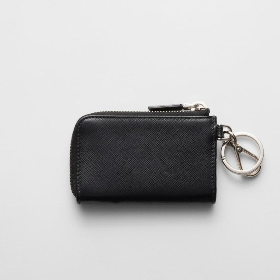 プラダ PRADA 2026春夏 メンズ サフィアーノレザー キーリング【ブラック 】【送料無料】【正規品】の画像