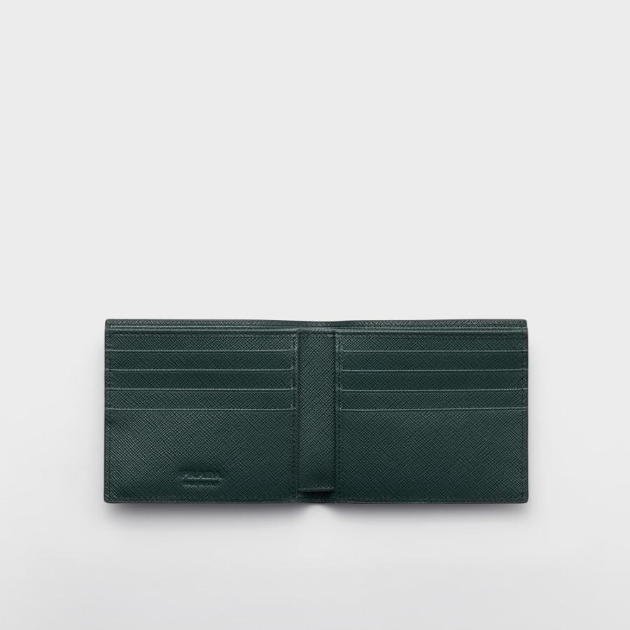 プラダ PRADA 2026春夏 メンズ サフィアーノレザー財布【ダークグリーン 】【送料無料】【正規品】の画像