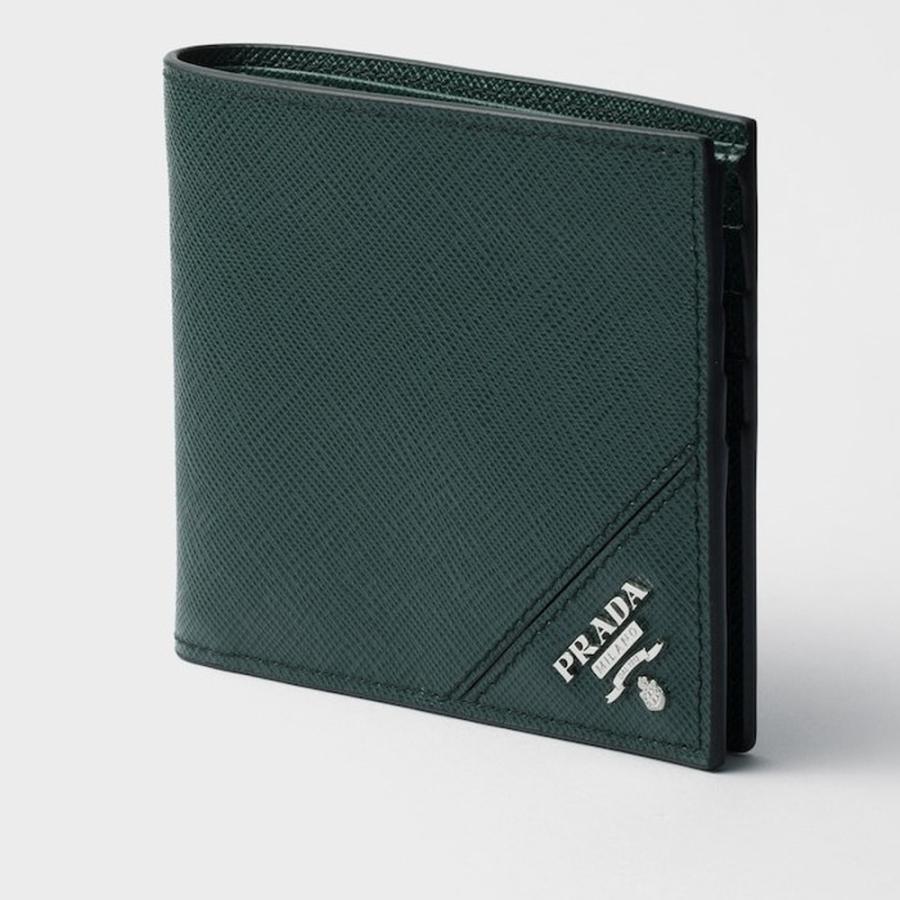 プラダ PRADA 2026春夏 メンズ サフィアーノレザー財布【ダークグリーン 】【送料無料】【正規品】の画像