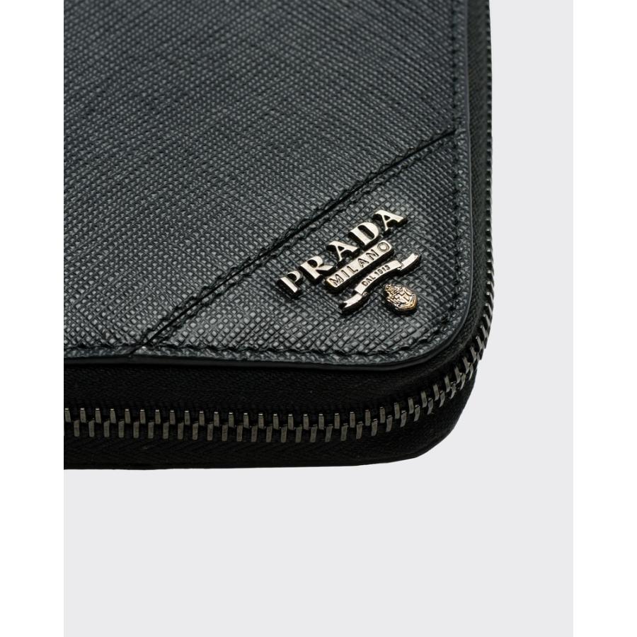 プラダ PRADA 2026春夏 メンズ サフィアーノレザー ジップアラウンド財布【ブラック 】【送料無料】【正規品】の画像