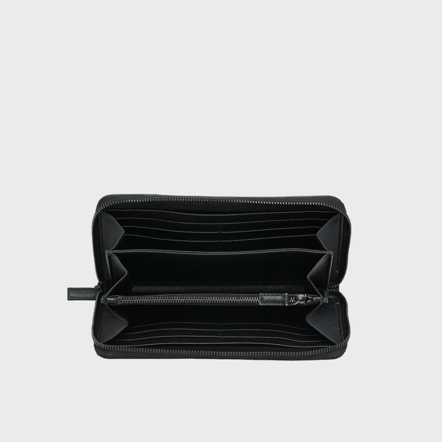 プラダ PRADA 2026春夏 メンズ サフィアーノレザー ジップアラウンド財布【ブラック 】【送料無料】【正規品】の画像