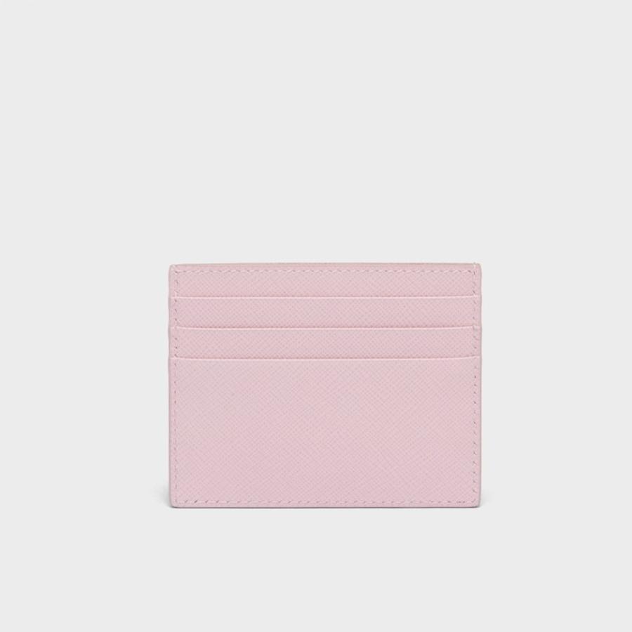 プラダ PRADA 2026春夏 レディース サフィアーノトライアングル カードホルダー1MC025_QHH_F0WZT【ピンク 】【送料無料】【正規品】の画像
