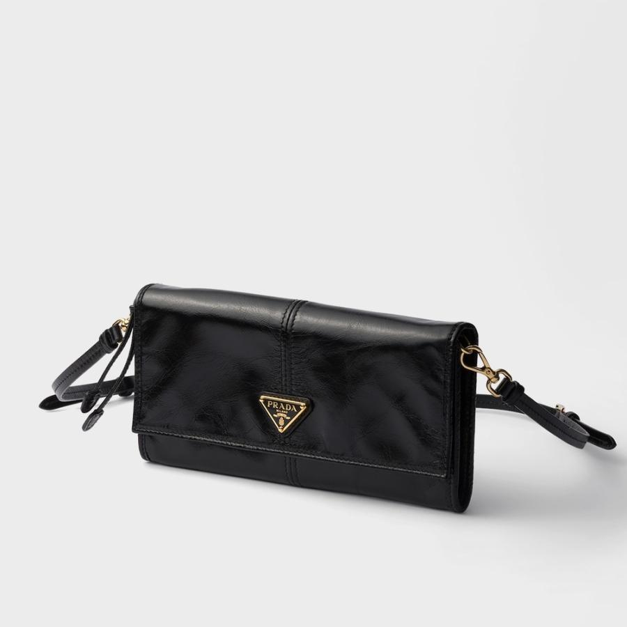 プラダ PRADA 2026春夏 レディース ショルダーストラップ付レザー 財布1MT036_2CYR_F0002【ブラック 】【送料無料】【正規品】の画像