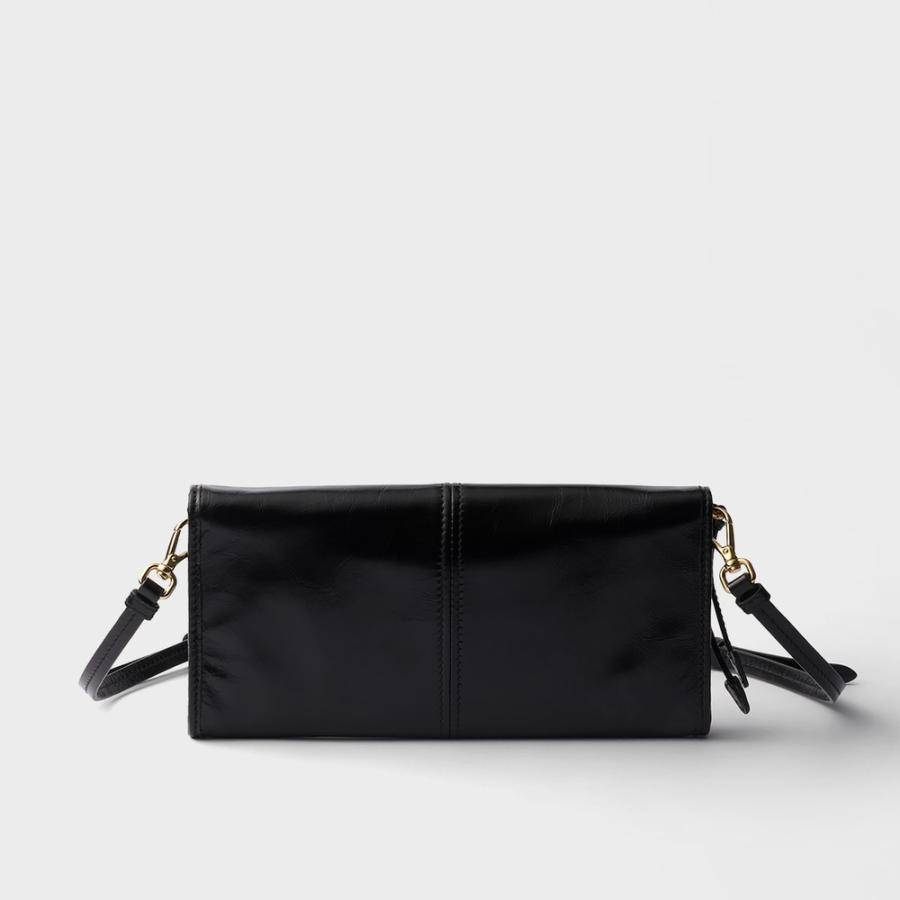 プラダ PRADA 2026春夏 レディース ショルダーストラップ付レザー 財布1MT036_2CYR_F0002【ブラック 】【送料無料】【正規品】の画像