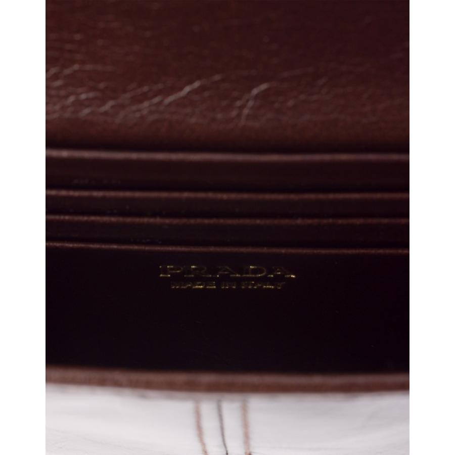 プラダ PRADA 2026春夏 レディース ショルダーストラップ付レザー 財布1MT036_2CYR_F0003【ダークブラウン 】【送料無料】【正規品】の画像