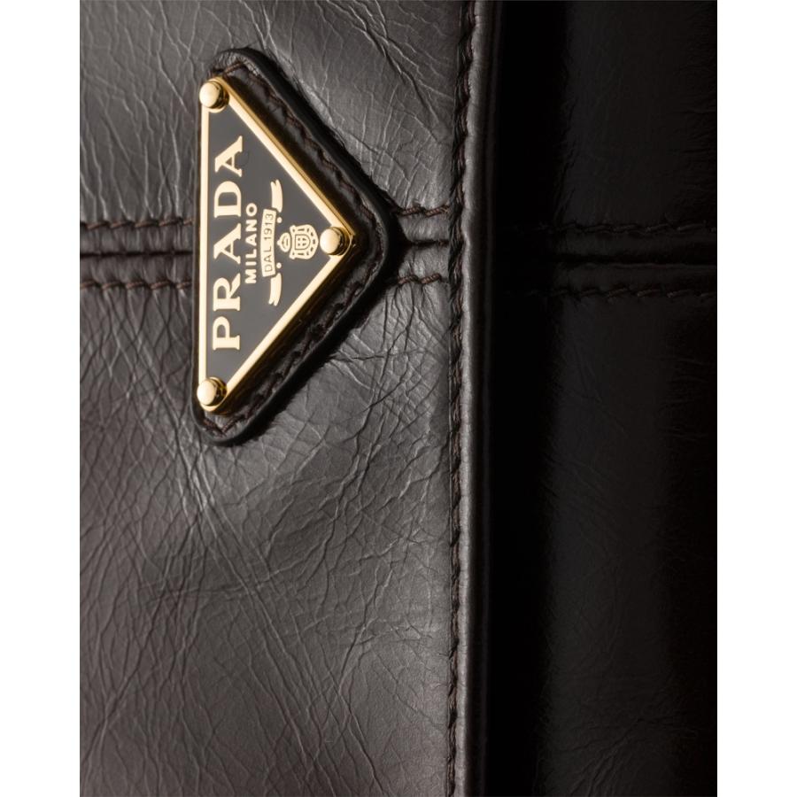 プラダ PRADA 2026春夏 レディース ショルダーストラップ付レザー 財布1MT036_2CYR_F0003【ダークブラウン 】【送料無料】【正規品】の画像