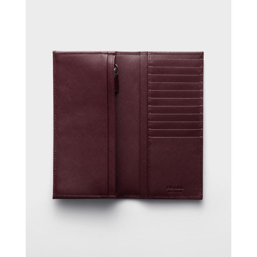 プラダ PRADA 2026春夏 メンズ サフィアーノトライアングル財布【バーガンディ 】【送料無料】【正規品】の画像