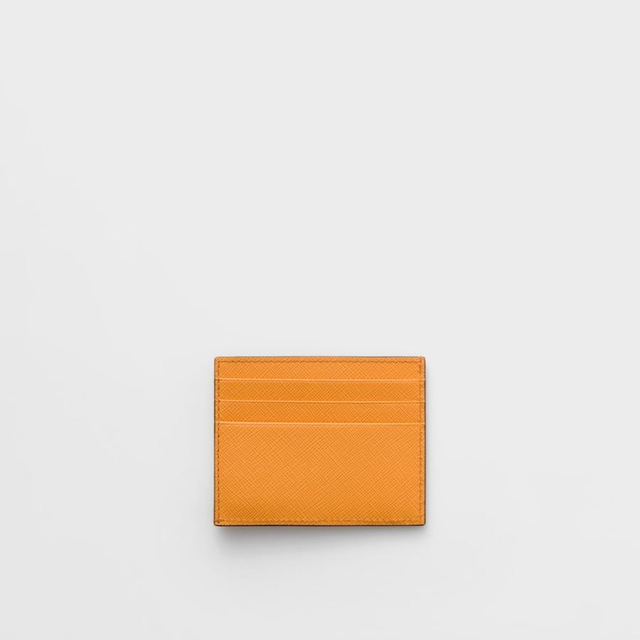 プラダ PRADA 2026春夏 メンズ サフィアーノトライアングル カードケース【アンバー 】【送料無料】【正規品】の画像
