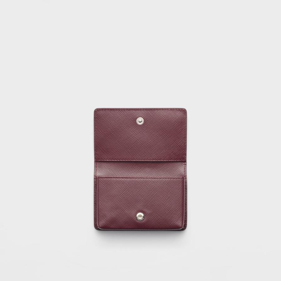 プラダ PRADA 2026春夏 メンズ サフィアーノトライアングル カードケース【バーガンディ 】【送料無料】【正規品】の画像
