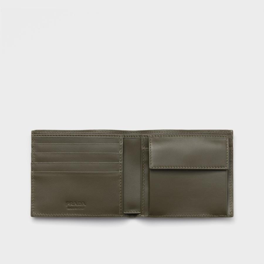 プラダ PRADA 2026春夏 メンズ コインパース付きレザーウォレット【ローデングリーン 】【送料無料】【正規品】の画像