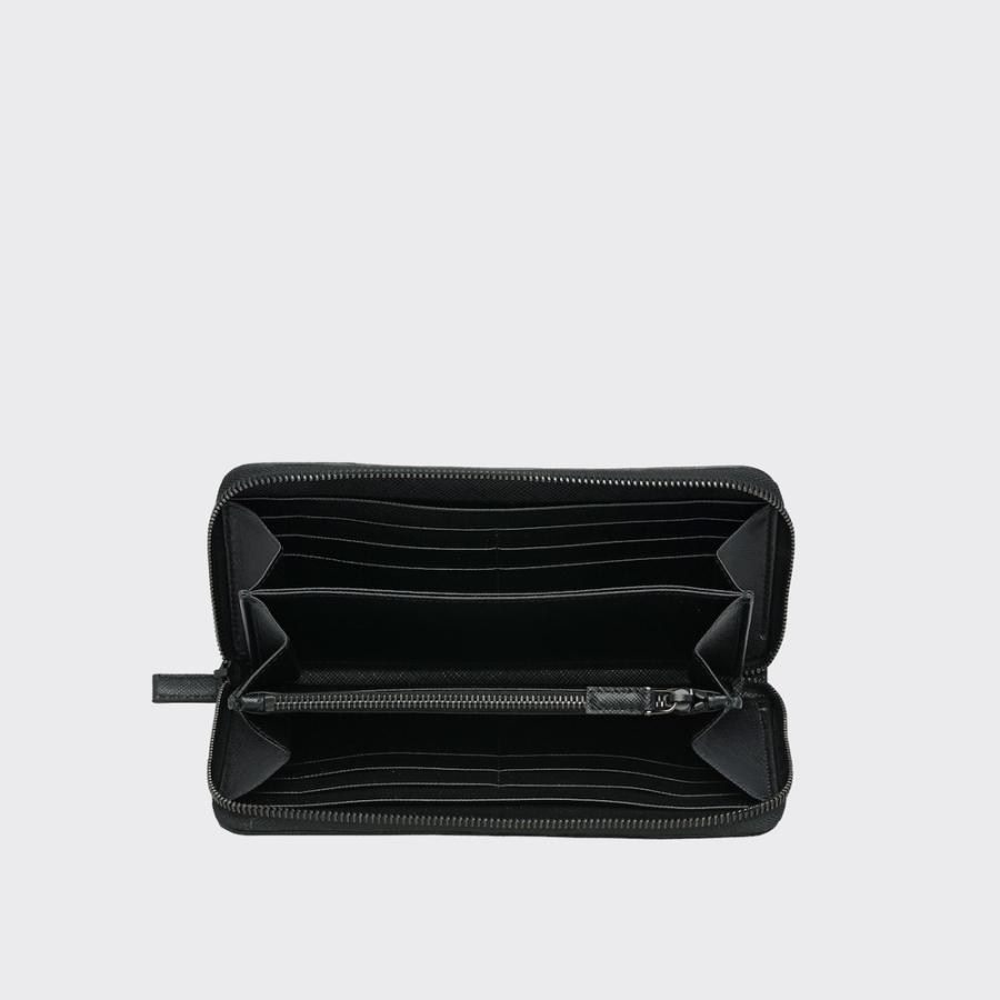 プラダ PRADA 2026春夏 メンズ サフィアーノレザー ジップアラウンド財布【ブラック 】【送料無料】【正規品】の画像
