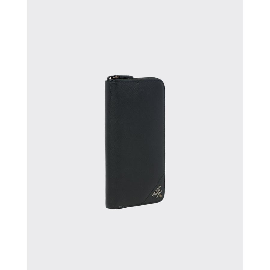 プラダ PRADA 2026春夏 メンズ サフィアーノレザー ジップアラウンド財布【ブラック 】【送料無料】【正規品】の画像