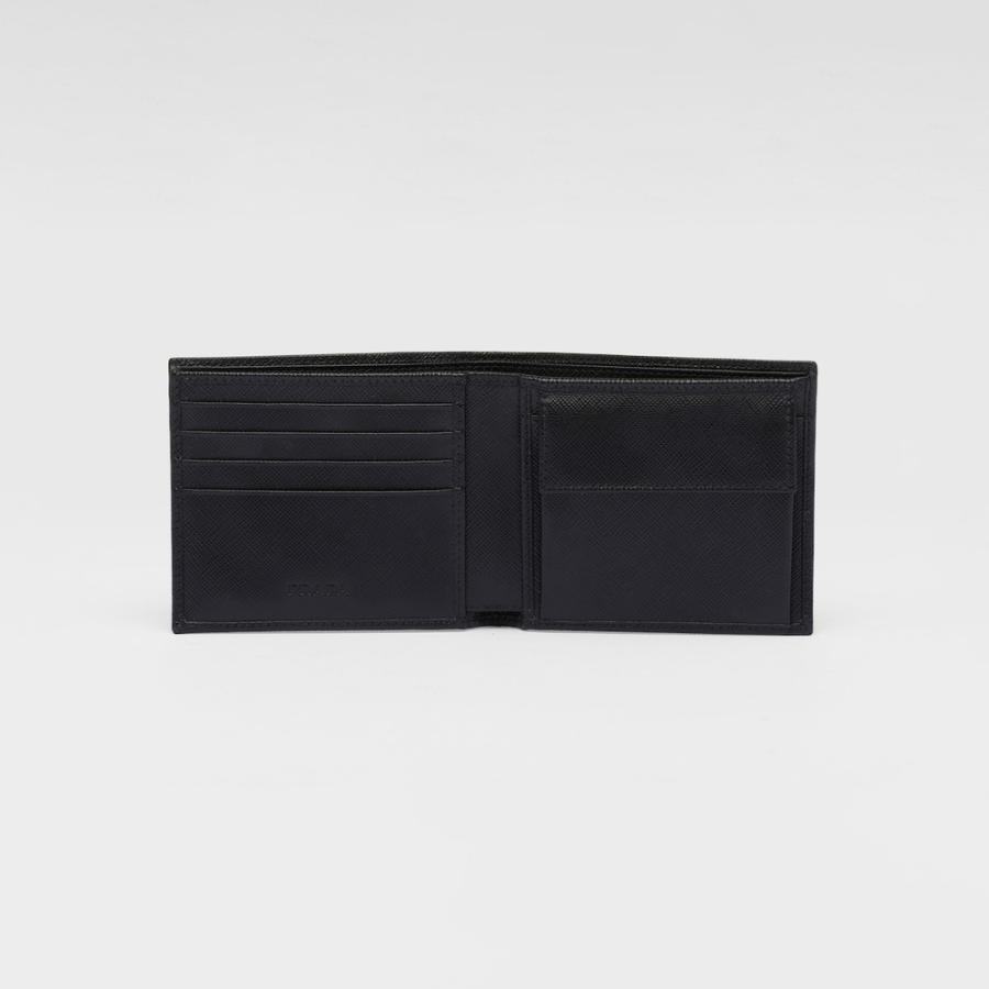プラダ PRADA 2026春夏 メンズ コインパース付きサフィアーノレザーウォレット【ブラック 】【送料無料】【正規品】の画像