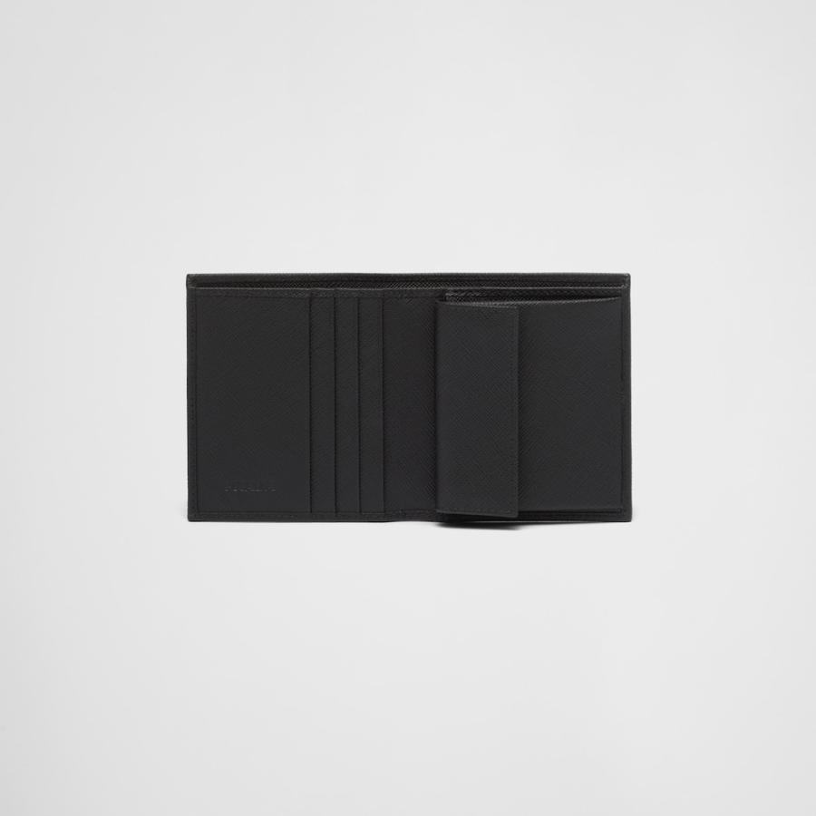 プラダ PRADA 2026春夏 メンズ サフィアーノトライアングル 財布【ブラック 】【送料無料】【正規品】の画像