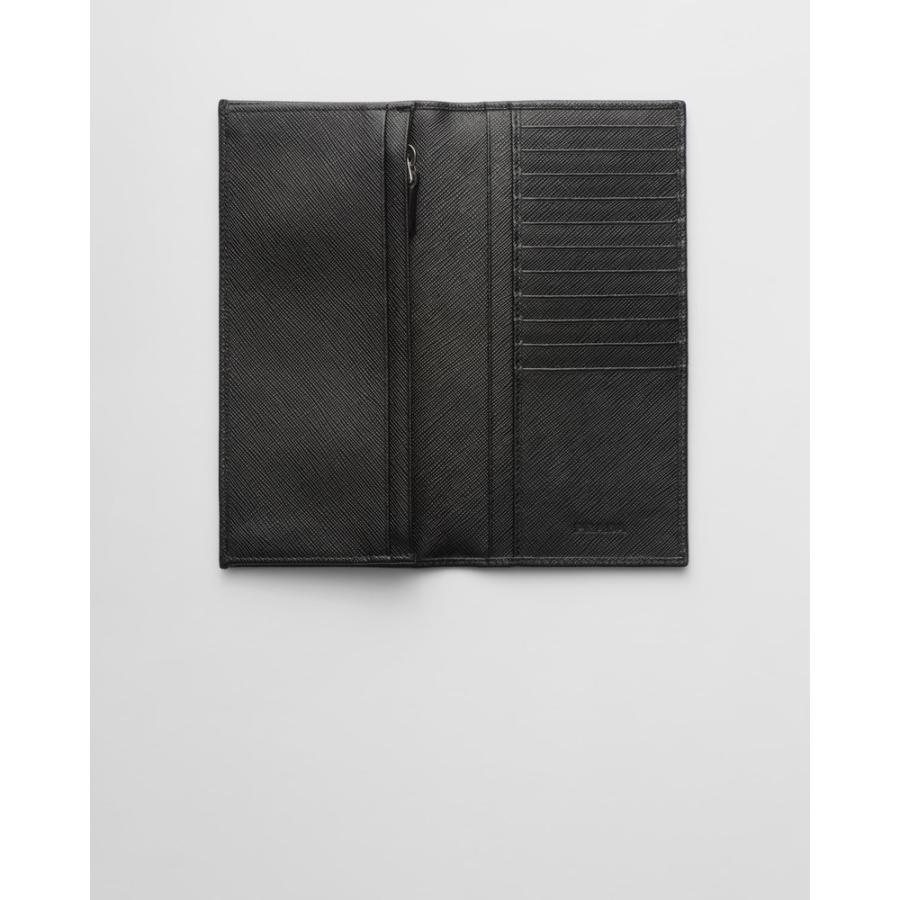 プラダ PRADA 2026春夏 メンズ サフィアーノトライアングル財布【ブラック 】【送料無料】【正規品】の画像