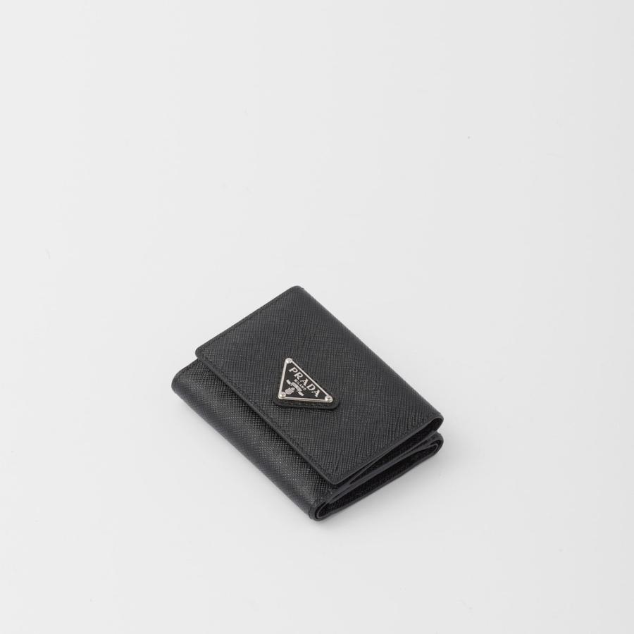 プラダ PRADA 2026春夏 メンズ サフィアーノトライアングル 財布【ブラック 】【送料無料】【正規品】の画像