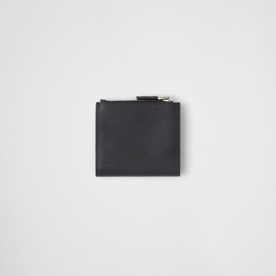 プラダ PRADA 2026春夏 メンズ サフィアーノトライアングル 財布【ブラック 】【送料無料】【正規品】の画像