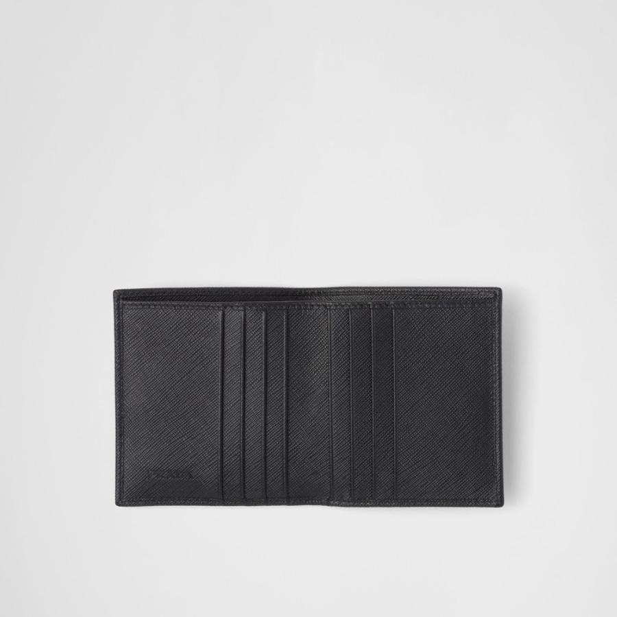 プラダ PRADA 2026春夏 メンズ サフィアーノトライアングル 財布【ブラック 】【送料無料】【正規品】の画像