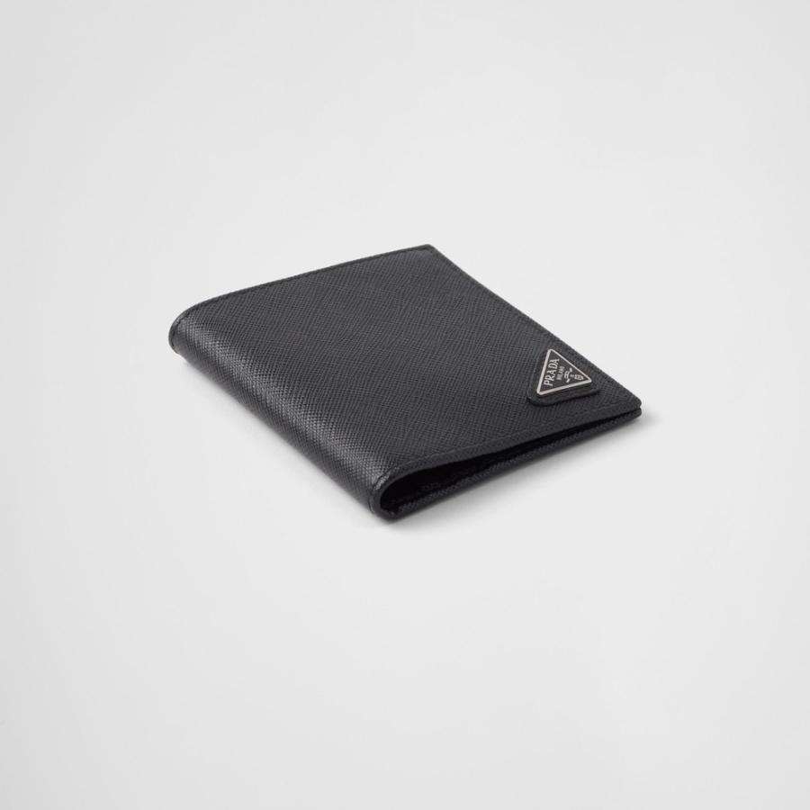 プラダ PRADA 2026春夏 メンズ サフィアーノトライアングル 財布【ブラック 】【送料無料】【正規品】の画像