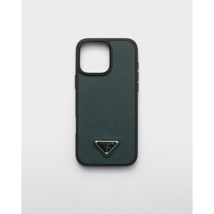 PRADA iPhone16ケース　グリーン　正規品プラダ　ショップ購入　未使用 PRADA（プラダ） PRADA 2026春夏 メンズ サフィアーノレザー iPhone 16