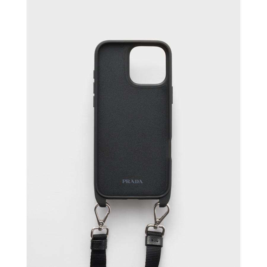 プラダ PRADA 2026春夏 メンズ サフィアーノレザー iPhone 16 Pro Max用ケース【ローデングリーン 】【送料無料】【正規品】の画像