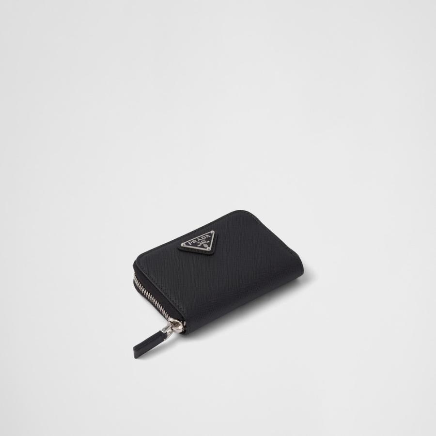 プラダ PRADA 2026春夏 メンズ サフィアーノトライアングル コインケース【ブラック 】【送料無料】【正規品】の画像