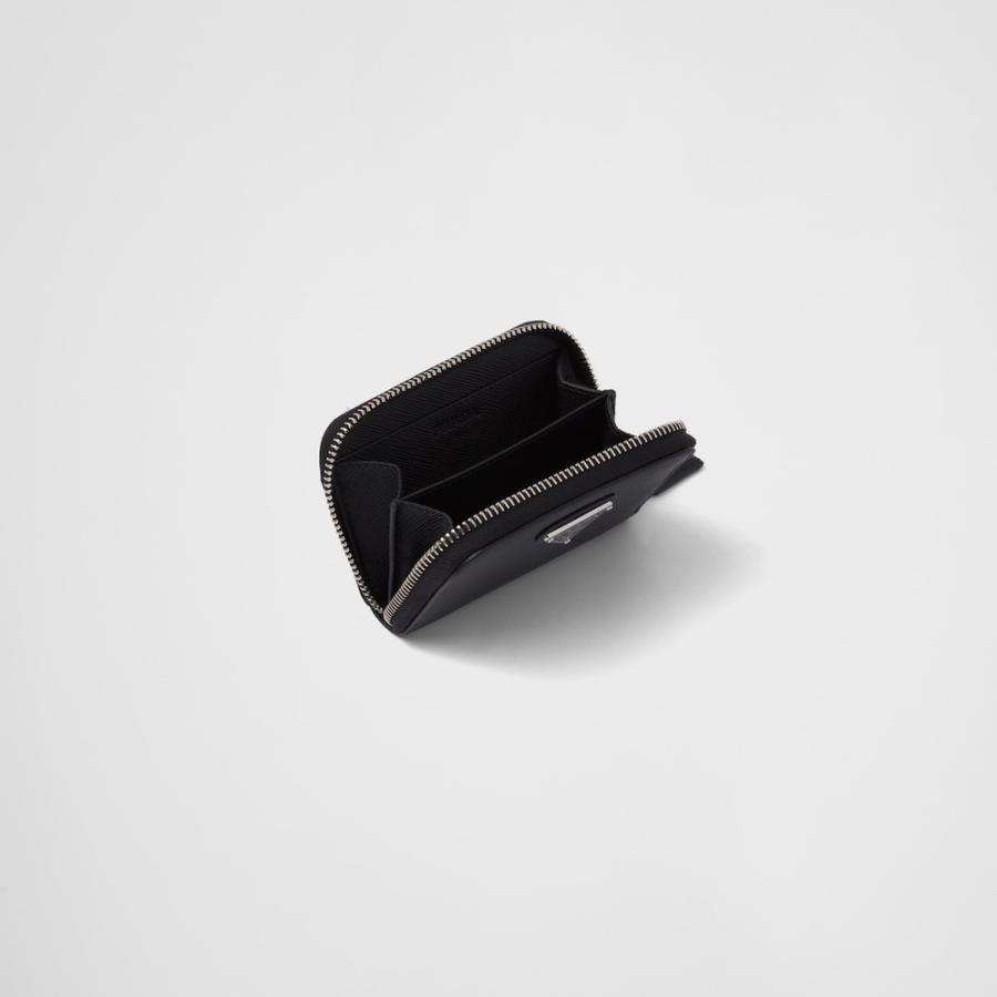 プラダ PRADA 2026春夏 メンズ サフィアーノトライアングル コインケース【ブラック 】【送料無料】【正規品】の画像