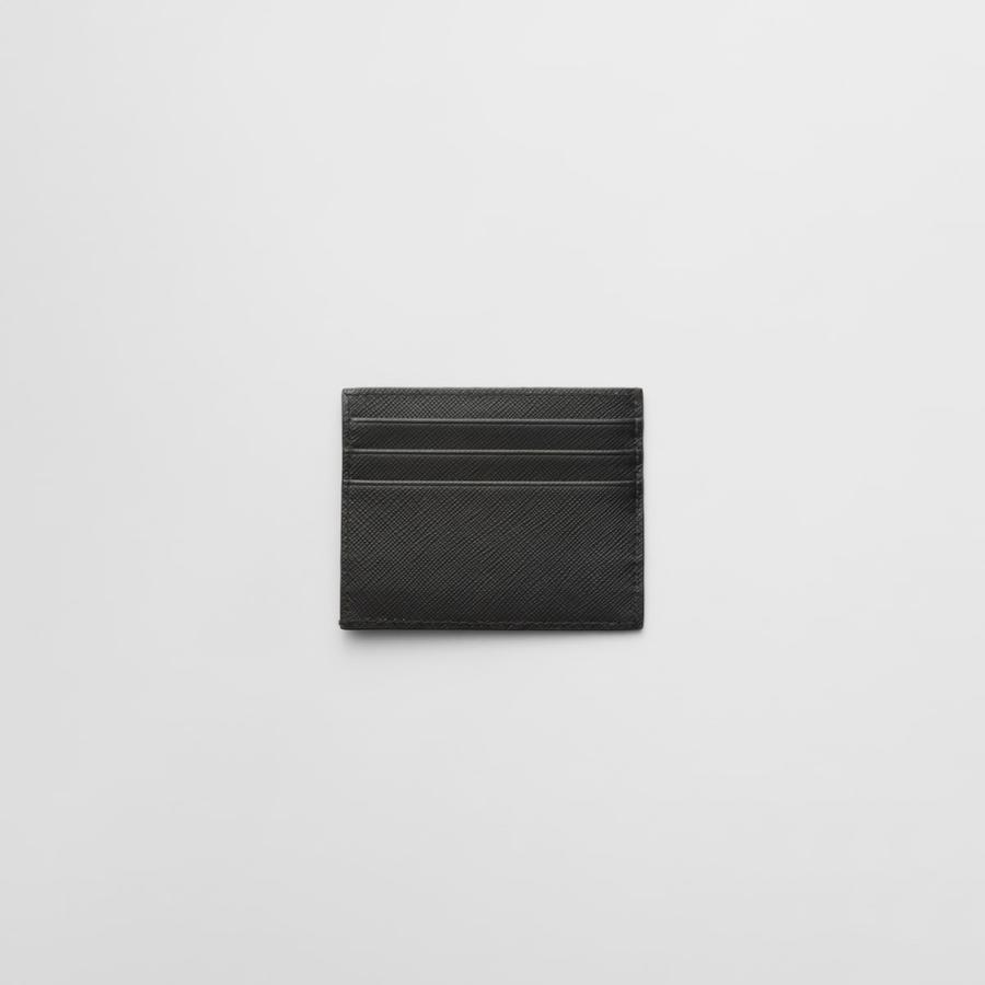 プラダ PRADA 2026春夏 メンズ サフィアーノトライアングル カードケース【ブラック 】【送料無料】【正規品】の画像