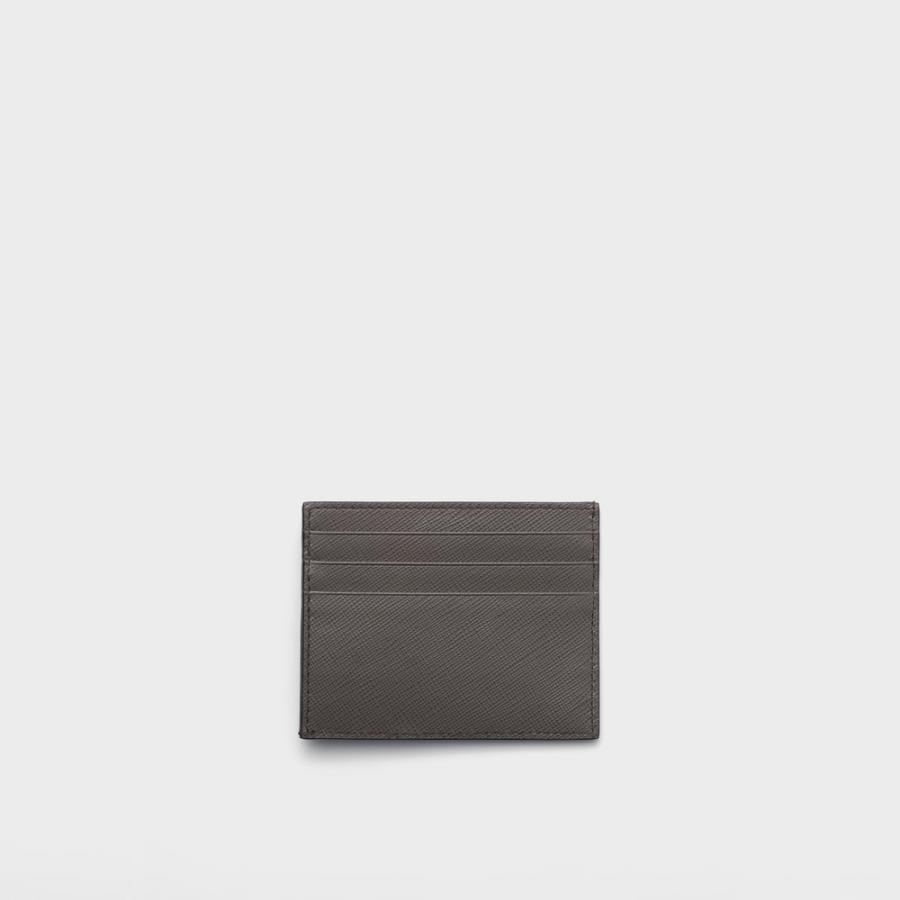 プラダ PRADA 2026春夏 メンズ サフィアーノトライアングル カードケース【スモーキーグレー 】【送料無料】【正規品】の画像