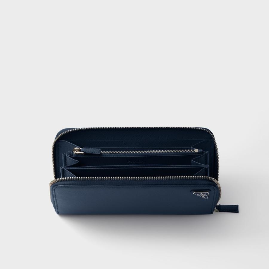 プラダ PRADA 2026春夏 メンズ サフィアーノトライアングル ジップアラウンド財布【バルティックブルー 】【送料無料】【正規品】の画像