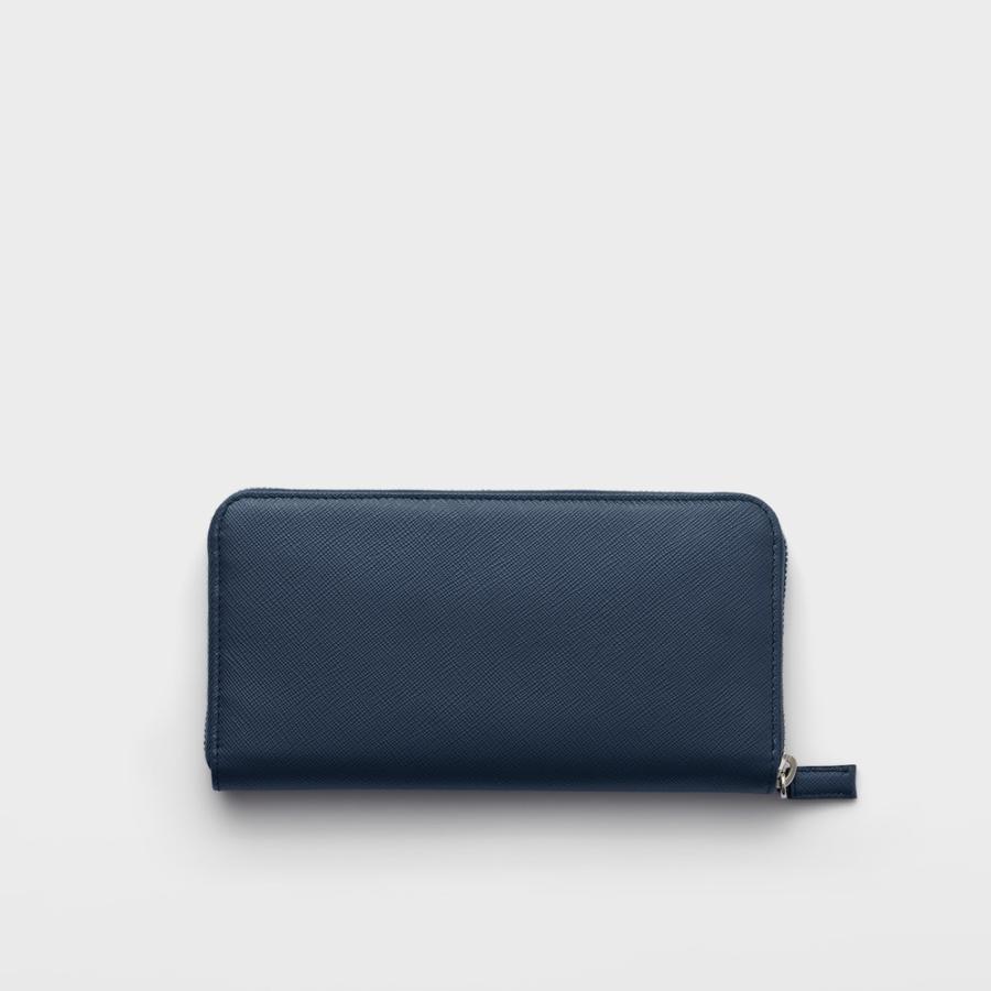 プラダ PRADA 2026春夏 メンズ サフィアーノトライアングル ジップアラウンド財布【バルティックブルー 】【送料無料】【正規品】の画像