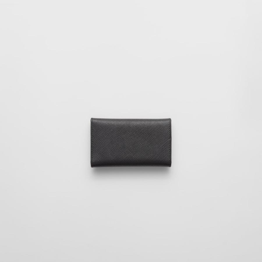 プラダ PRADA 2026春夏 メンズ サフィアーノレザートライアングル キーケース【ブラック 】【送料無料】【正規品】の画像