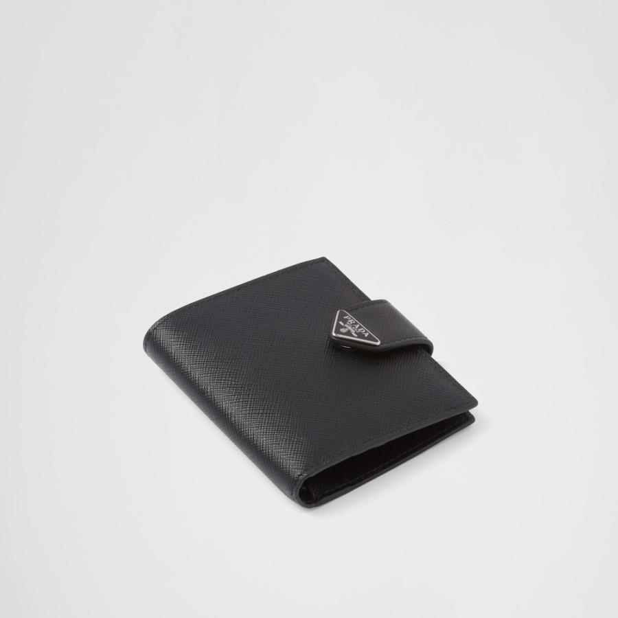 プラダ PRADA 2026春夏 メンズ サフィアーノタブ 財布【ブラック 】【送料無料】【正規品】の画像