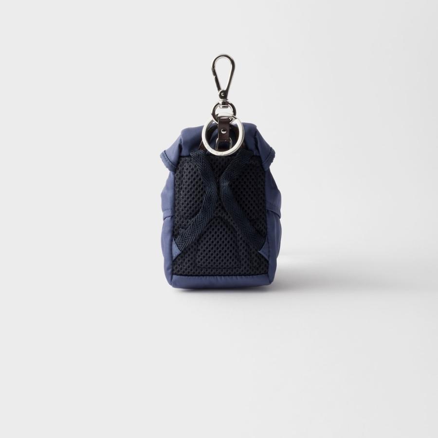 プラダ PRADA 2026春夏 メンズ ミニアイコン Re-Nylon x レザー キーチェーン チャーム【アビエーションブルー 】【送料無料】【正規品】の画像