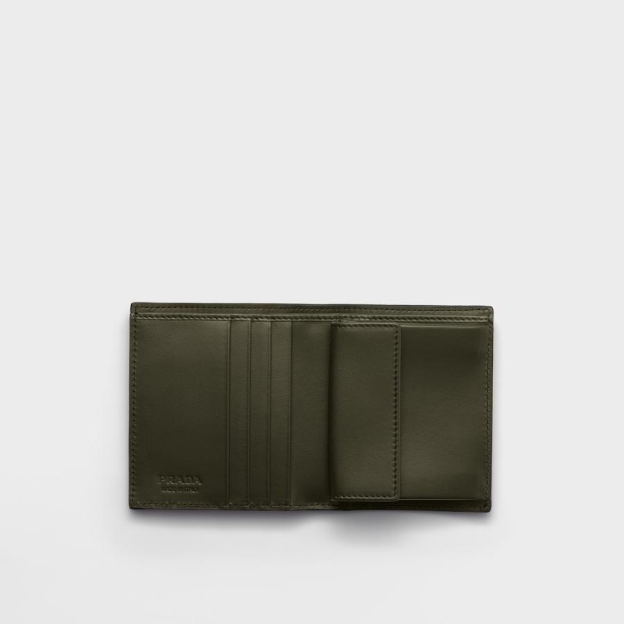 プラダ PRADA 2026春夏 メンズ レザー 財布【ブラック/ローデングリーン 】【送料無料】【正規品】の画像