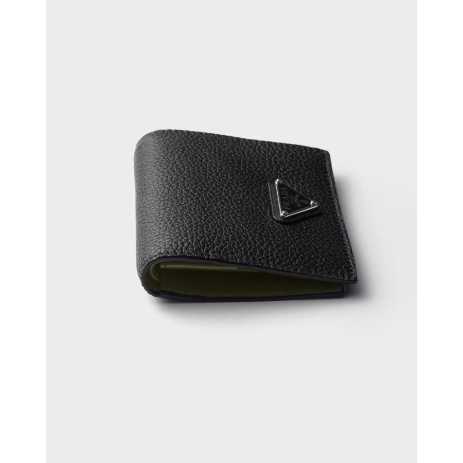 プラダ PRADA 2026春夏 メンズ レザー 財布【ブラック/ローデングリーン 】【送料無料】【正規品】の画像
