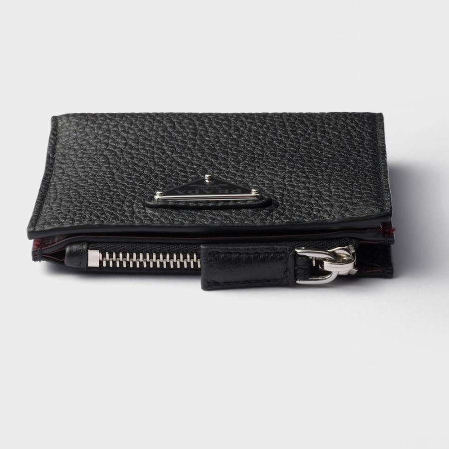 プラダ PRADA 2026春夏 メンズ ヴィッテロダイノレザー 財布【ブラック/バーガンディ 】【送料無料】【正規品】の画像