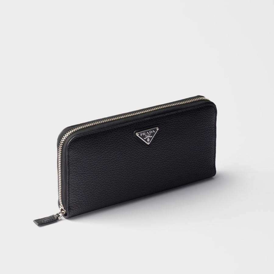 プラダ PRADA 2026春夏 メンズ ヴィッテロダイノレザー 財布【ブラック/ローデングリーン 】【送料無料】【正規品】の画像