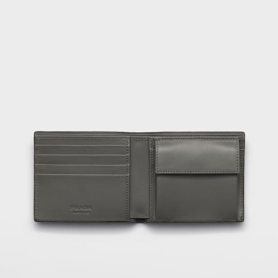 プラダ PRADA 2026春夏 メンズ コインパース付きレザーウォレット【コーヒー／マーブル 】【送料無料】【正規品】の画像