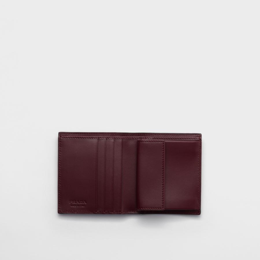 プラダ PRADA 2026春夏 メンズ レザー 財布【ブラック/バーガンディ 】【送料無料】【正規品】の画像
