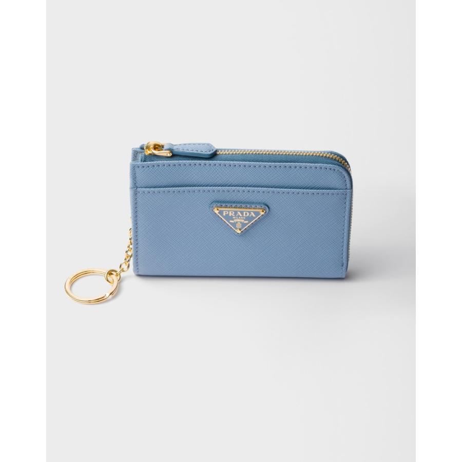 プラダ PRADA 2026春夏 レディース サフィアーノレザートライアングル キーチェーン1PP122_QHH_F0637【アストラルブルー 】【送料無料】【正規品】の画像
