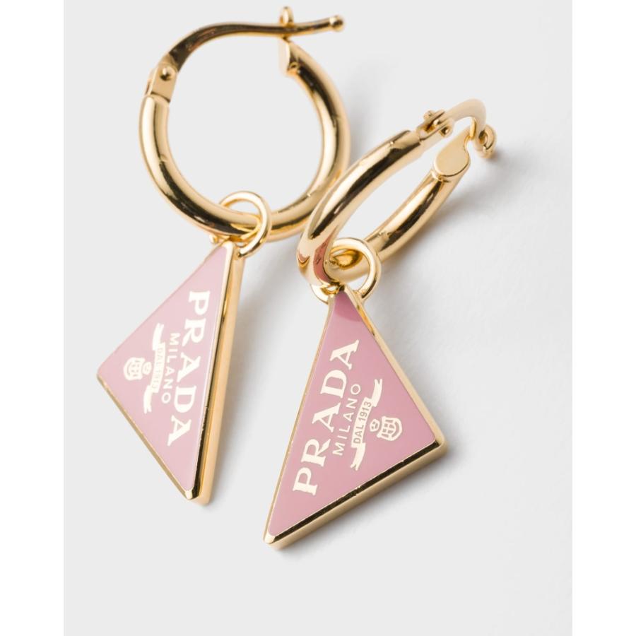 プラダ PRADA 2026春夏 レディース エナメル メタル ピアス1IO338_2DR5_F0NZ4【ゴールド/ペタルピンク 】【送料無料】【正規品】の画像