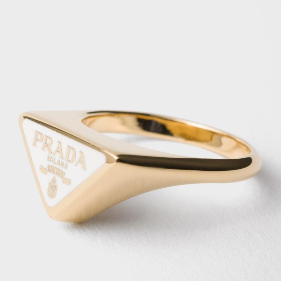 プラダ PRADA 2026春夏 レディース エナメル メタル リング1IA057_2DR5_F061C【ゴールド／ホワイト 】【送料無料】【正規品】の画像