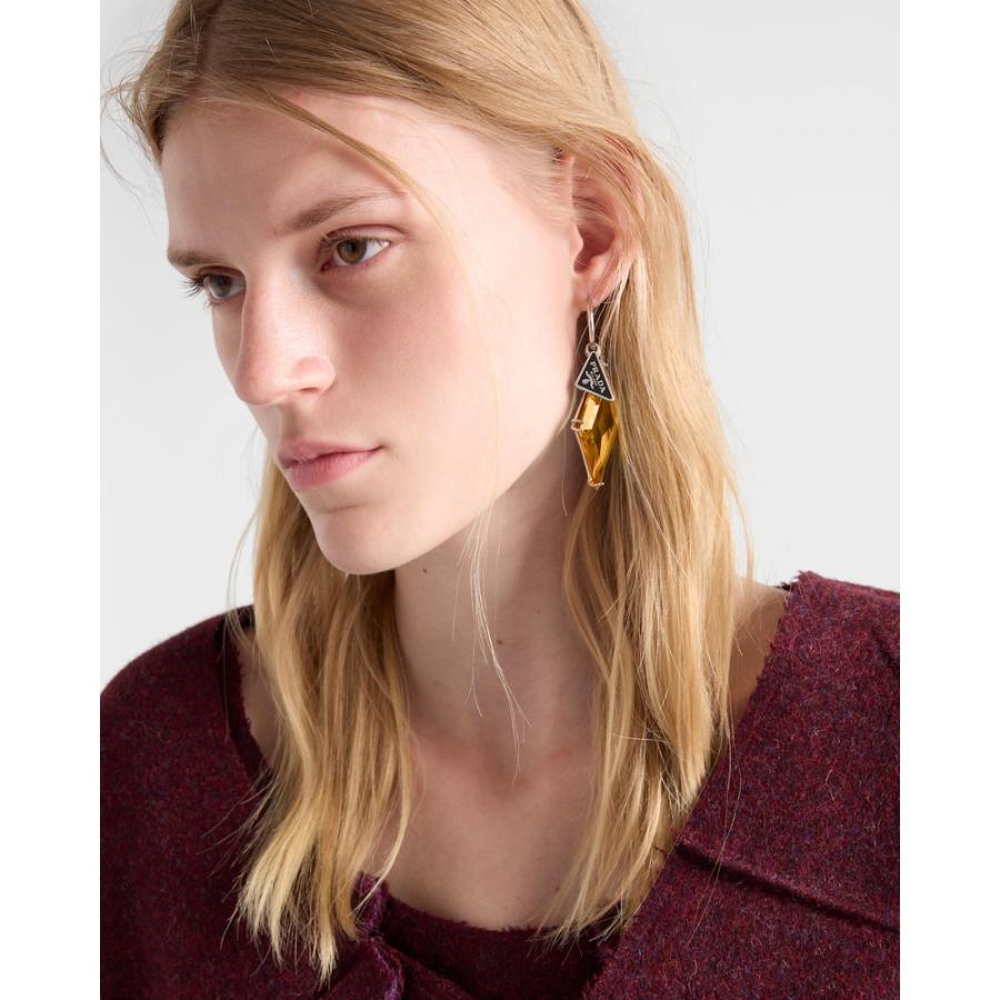 プラダ PRADA 2026春夏 レディース メタル ガラス ピアス1IO345_2HNI_F03YX【トパーズ 】【送料無料】【正規品】の画像