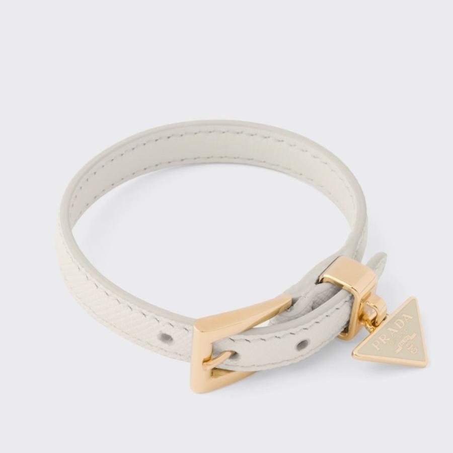 プラダ PRADA 2026春夏 レディース サフィアーノレザー ブレスレット1IB351_053_F0K74【チョークホワイト 】【送料無料】【正規品】の画像