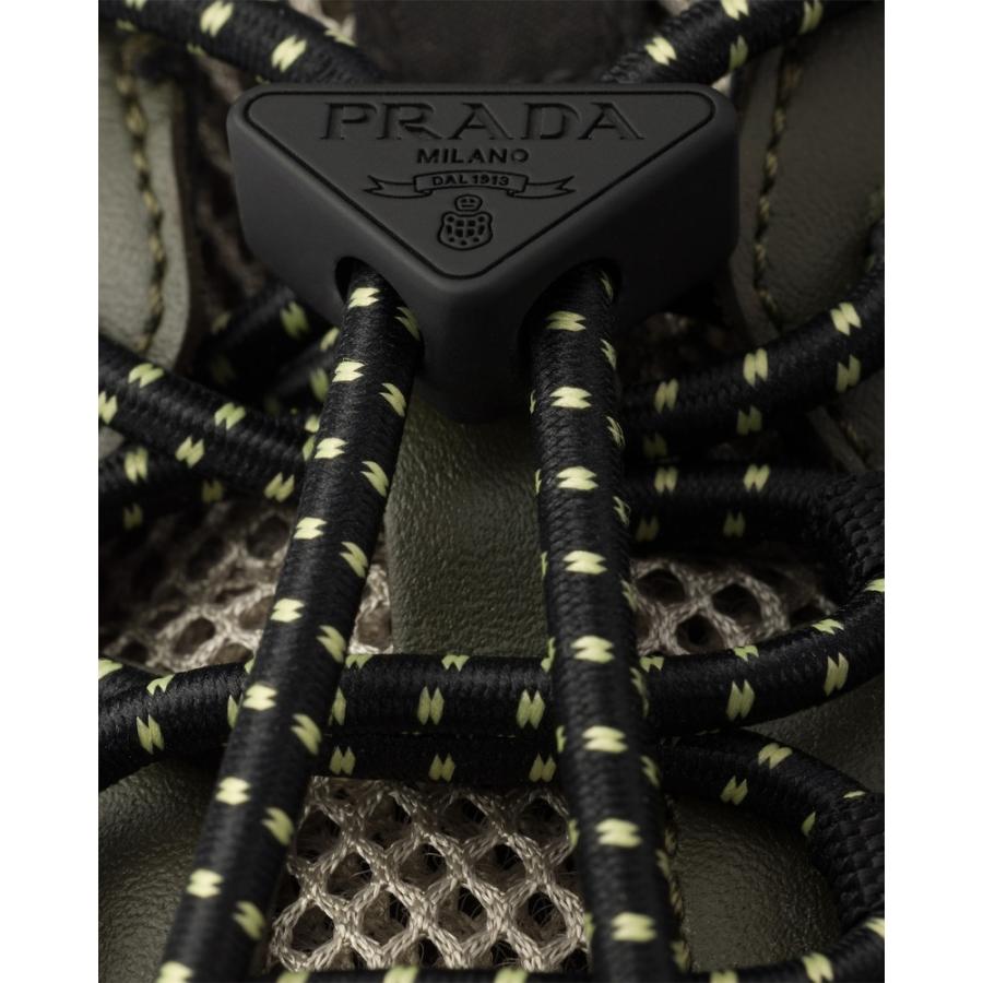プラダ PRADA 2026春夏 メンズ スピードロック レザー メッシュ スニーカー【ミリタリーグリーン 】【送料無料】【正規品】の画像